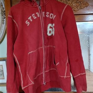 Red Stetson Hoodie with Embroidered Logo
